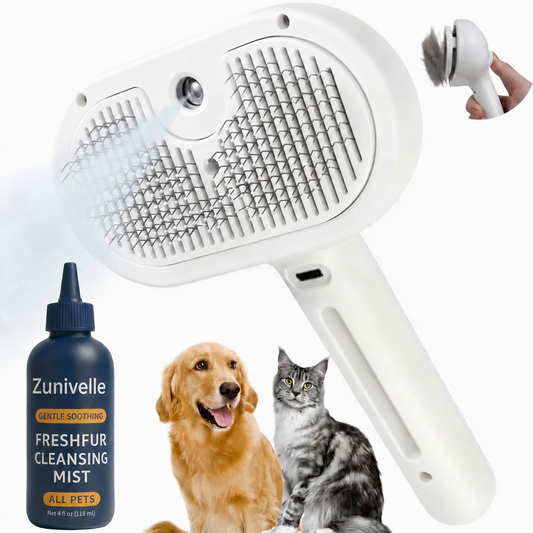 SELF-CLEANING BRUSH + NO-RINSE COAT REFRESH