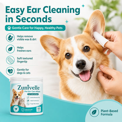 Zunivelle™Pet Ear Cleaner Finger Wipes🐾A Softer Way to Clean