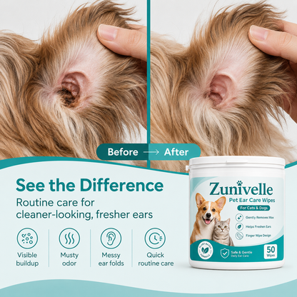 Zunivelle™Pet Ear Cleaner Finger Wipes🐾A Softer Way to Clean